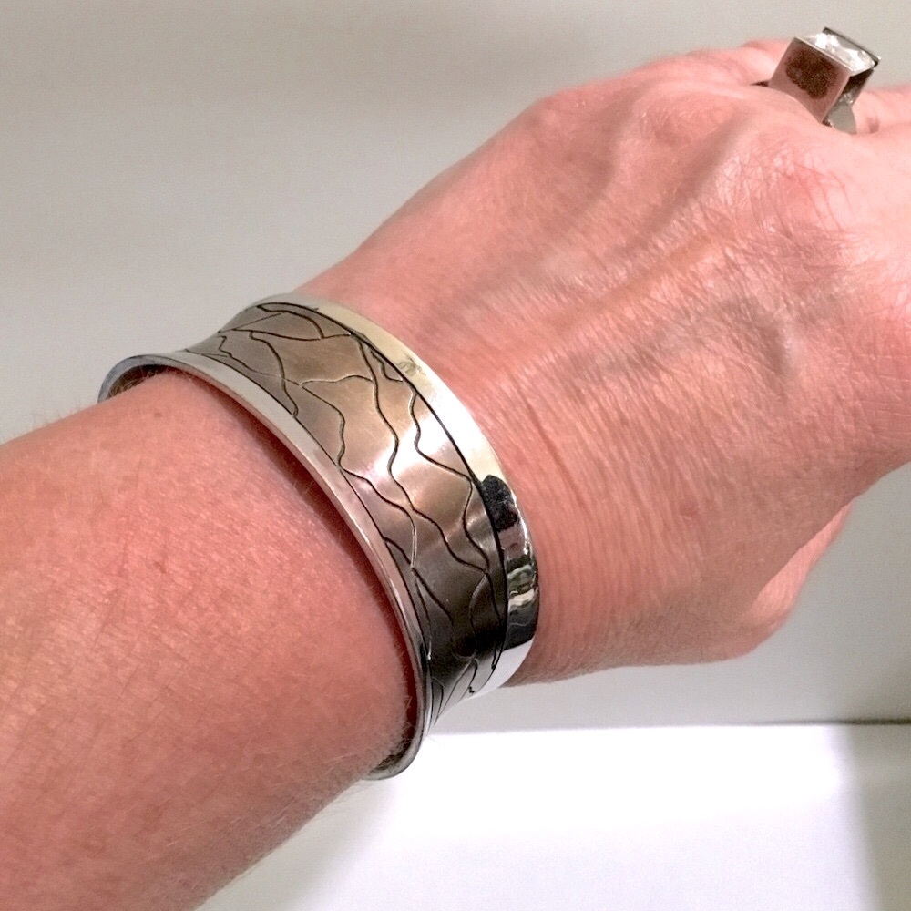 Breuning sterling silver rose gold plated bracelet